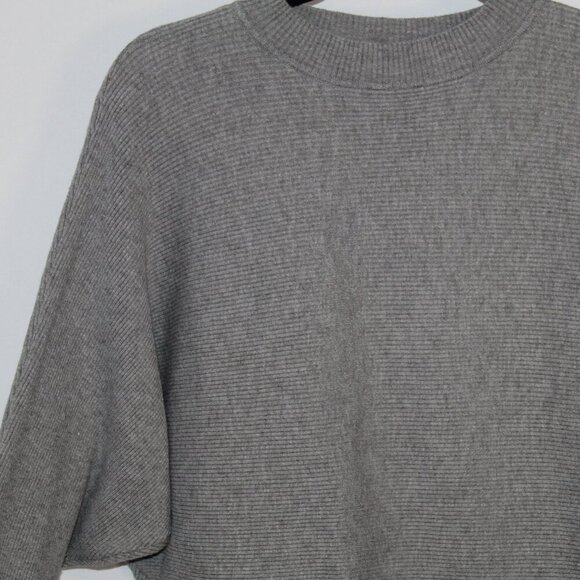 Favlux Fashion gray ribbed dolman sleeve pullover sweater M - Picture 2 of 8
